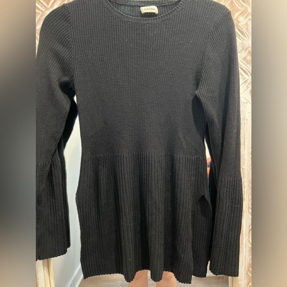 Toteme sweater black  tunic wool viella size small